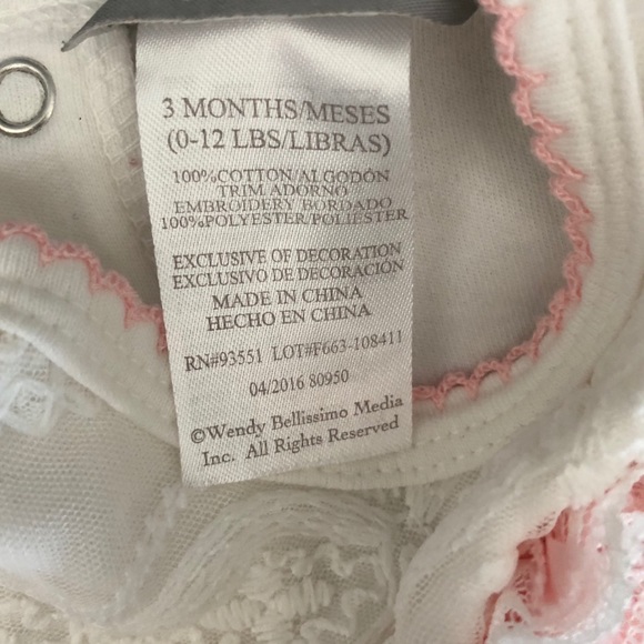 NWOT Girl’s Wendy Bellissimo Onesie - Picture 3 of 6